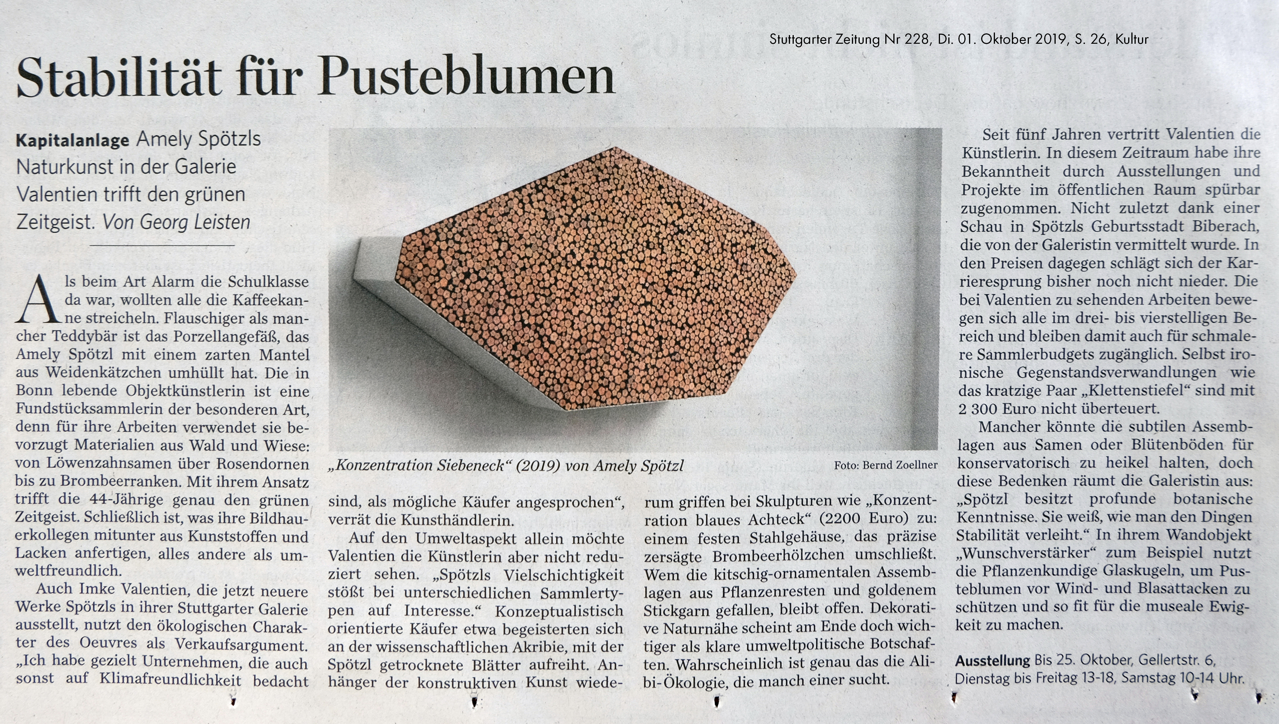 Stuttgarter Zeitung 1. Oktober 2019